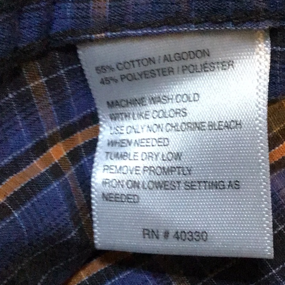 Haggar Men's Plaid Button Down Shirt Size: Small - Picture 5 of 5